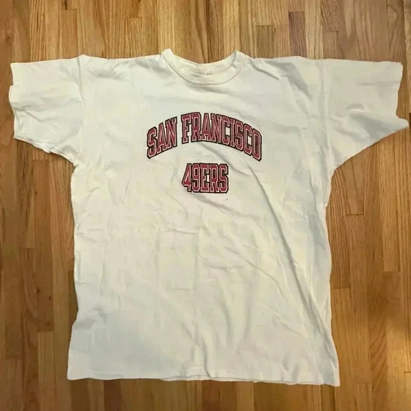 VINTAGE x Champion San Francisco 49er's White T-Shirt l SIZE XXL